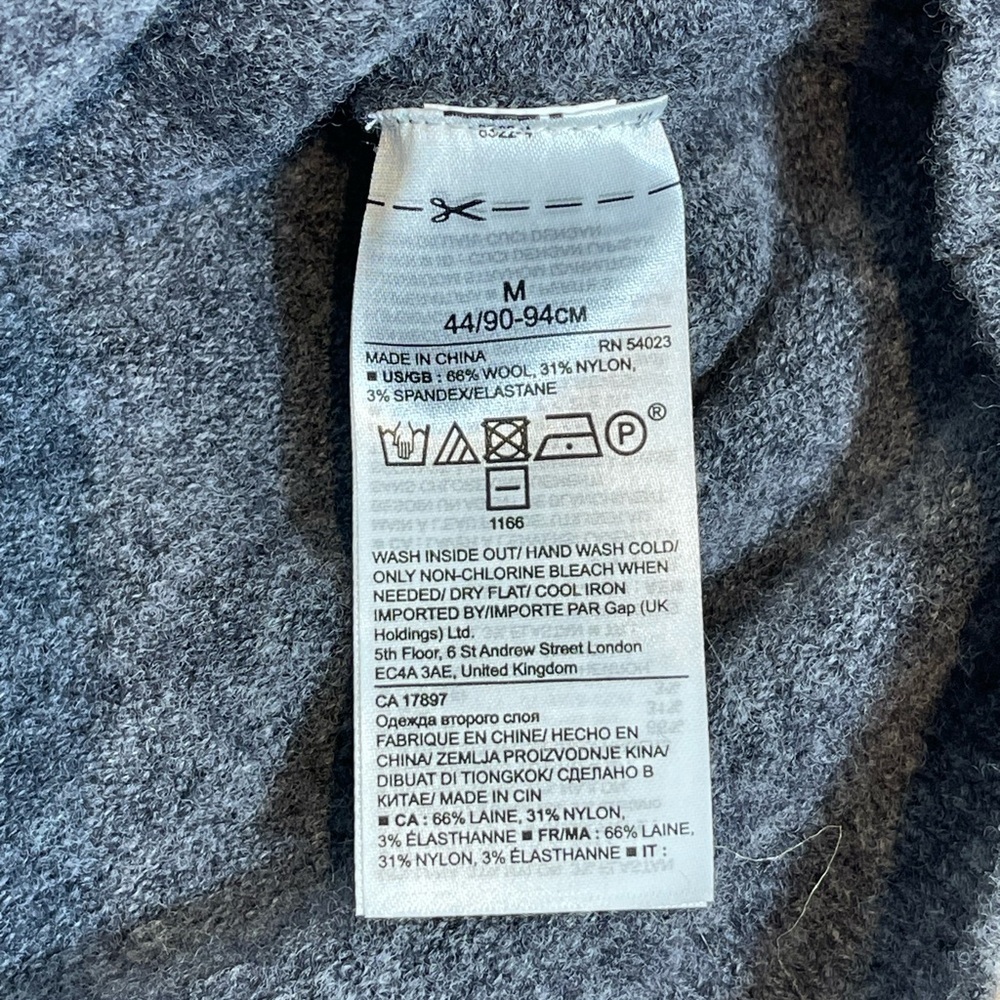 Banana Republic Wool Blend Sweater Collared Knit Top Gray Size Medium - Picture 6 of 8